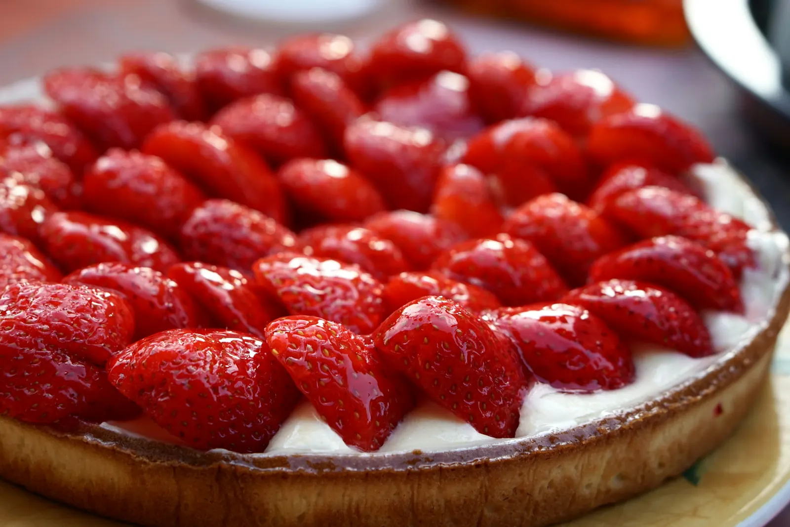 Erdbeerkuchen von oben